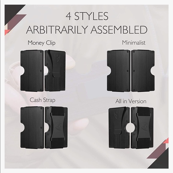 Brand New Black Lightweight Aluminum Tactical Minimalist Wallet for Men - Picture 5 of 5